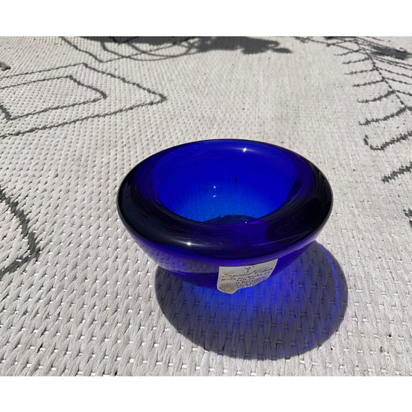 ViNtAgE Cobalt Blue 🔵Crystal Glass Votive Tealight Czech Republic - Picture 2 of 11